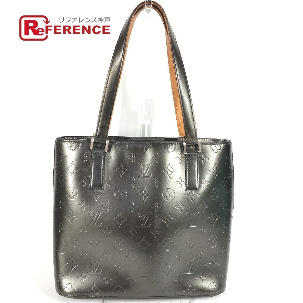 Louis Vuitton Monogram Matte Stockton Tote Bag Leather Black